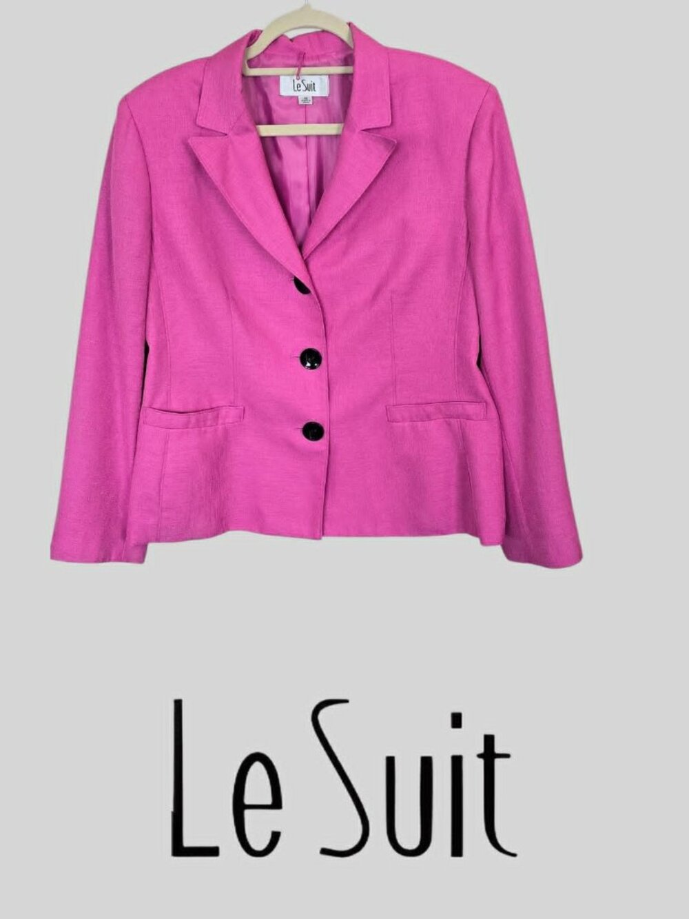 Le Suit Hot Pink   Princess Seam Blazer Dress Work Casual Jacket Womens Plus 18